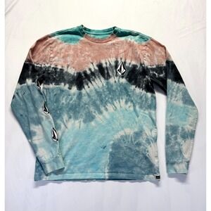 Volcom Iconic Stone Dye T Shirt Kids XL Multicolor‎ Tie Dye Cotton Modern Fit